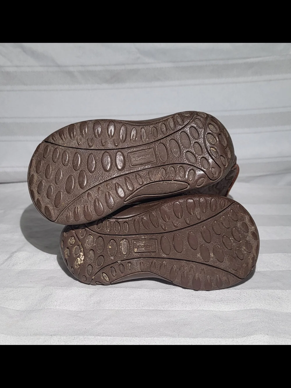 Roper Newborn Brown Kids Western Ostrich-Style Leather Boots